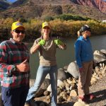 Middle Colorado Watershed Council Community Workday in Glenwood Springs, image of three people along the rivers edge