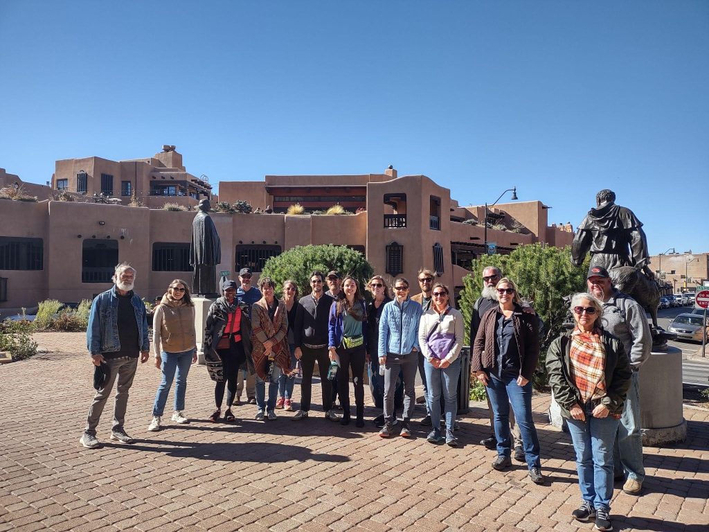 Cohesive Strategy workshop participants on a historic tour of downtown Santa Fe. Those who could afford to spend all day on tour got priceless experiences of the Santa Fe Municipal Watershed and Hyde Memorial State Park.