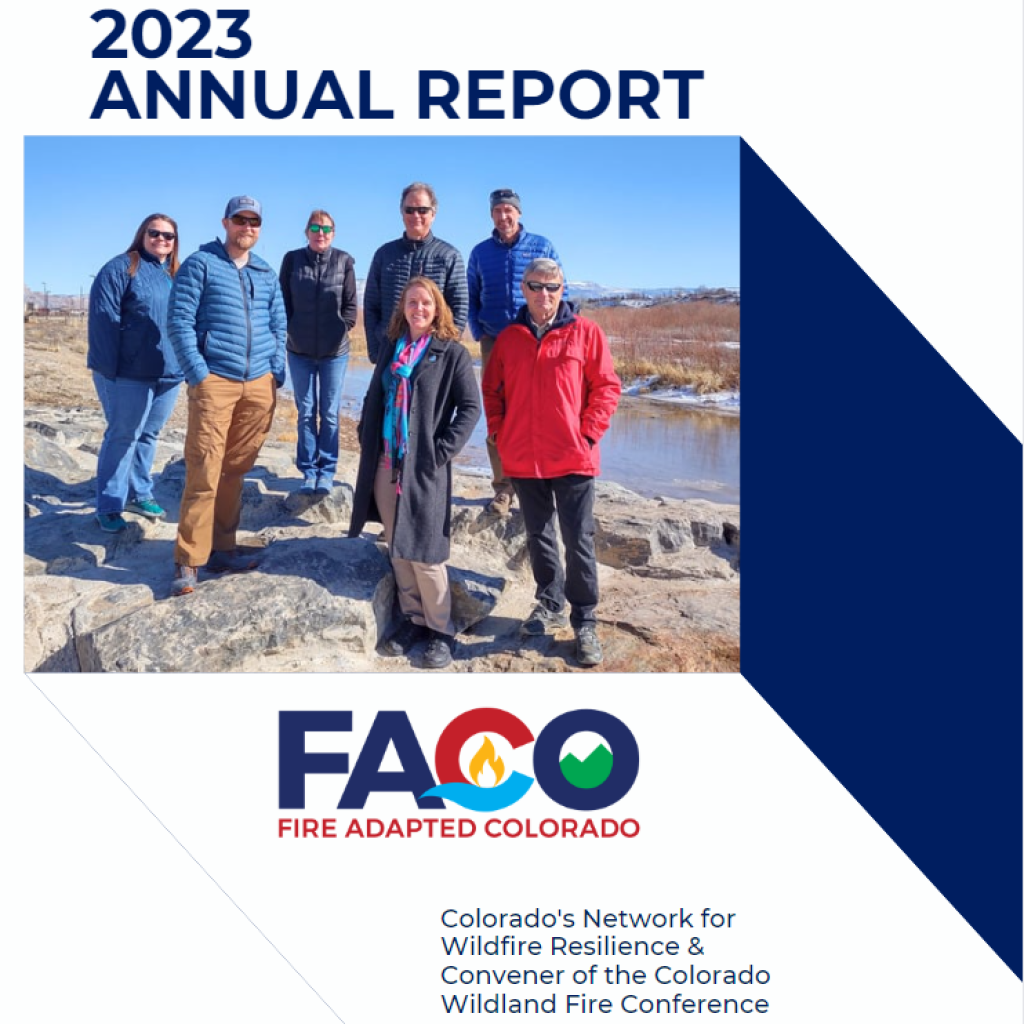 Annual report cover image of staff and board members