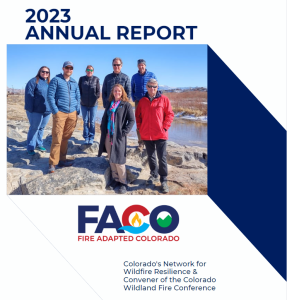 Annual report cover image of staff and board members