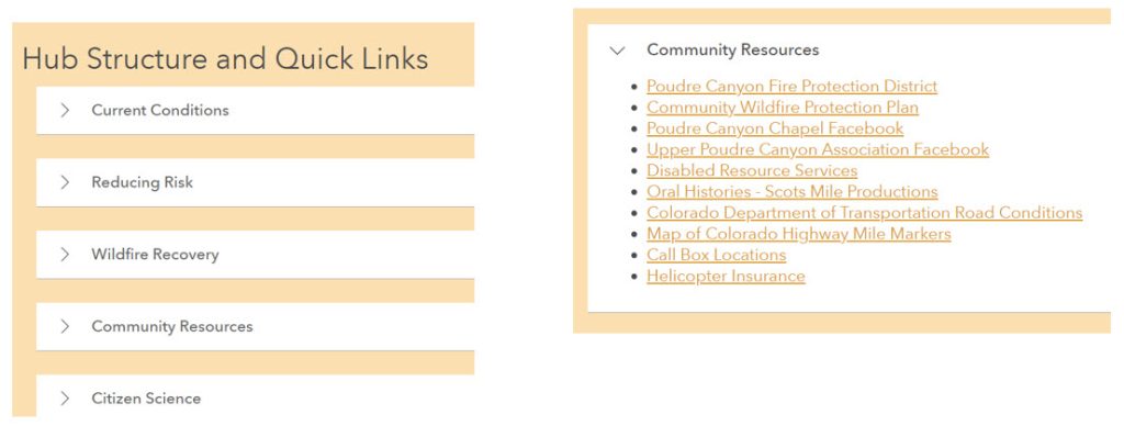 Image of an example of the dropdown menus and quick links under each one on the Home page.