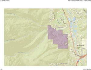 Image is of a map of the Ruby Ridge subdivision in the Willow Brook Metropolitan District in Summit County Colorado