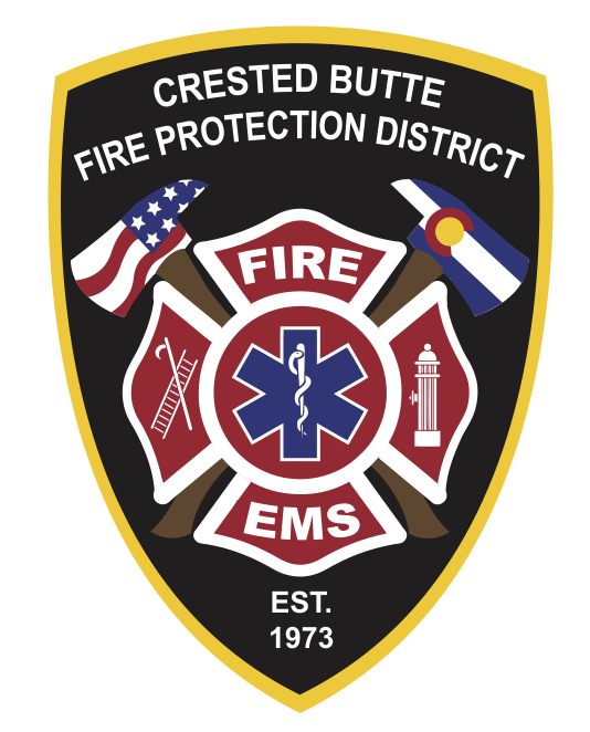 image of a shield with the Crested Butte Fire Protection District logo