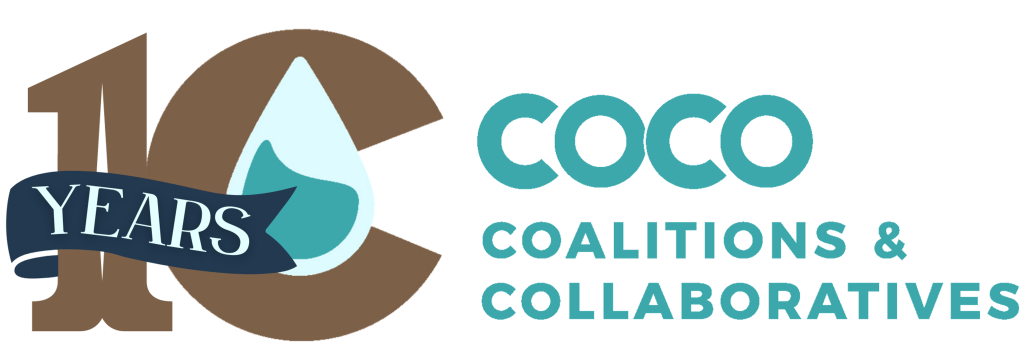 10yr anniversary logo for COCO - Coalitions & Collaboratives