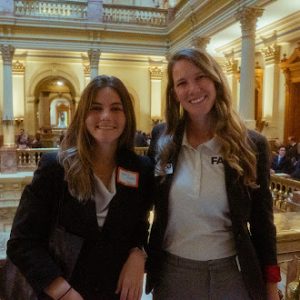 Image of FACO staff Sophie Pullen and Lara Thomas at the CEMA Capital Day Mar 10th, 2025